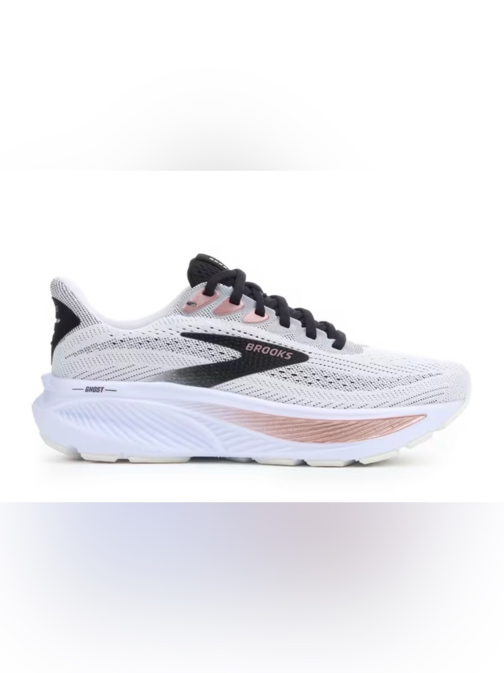 Brooks Ghost 17 Womens Running Shoes Size 9 White Rose Gold Sneakers